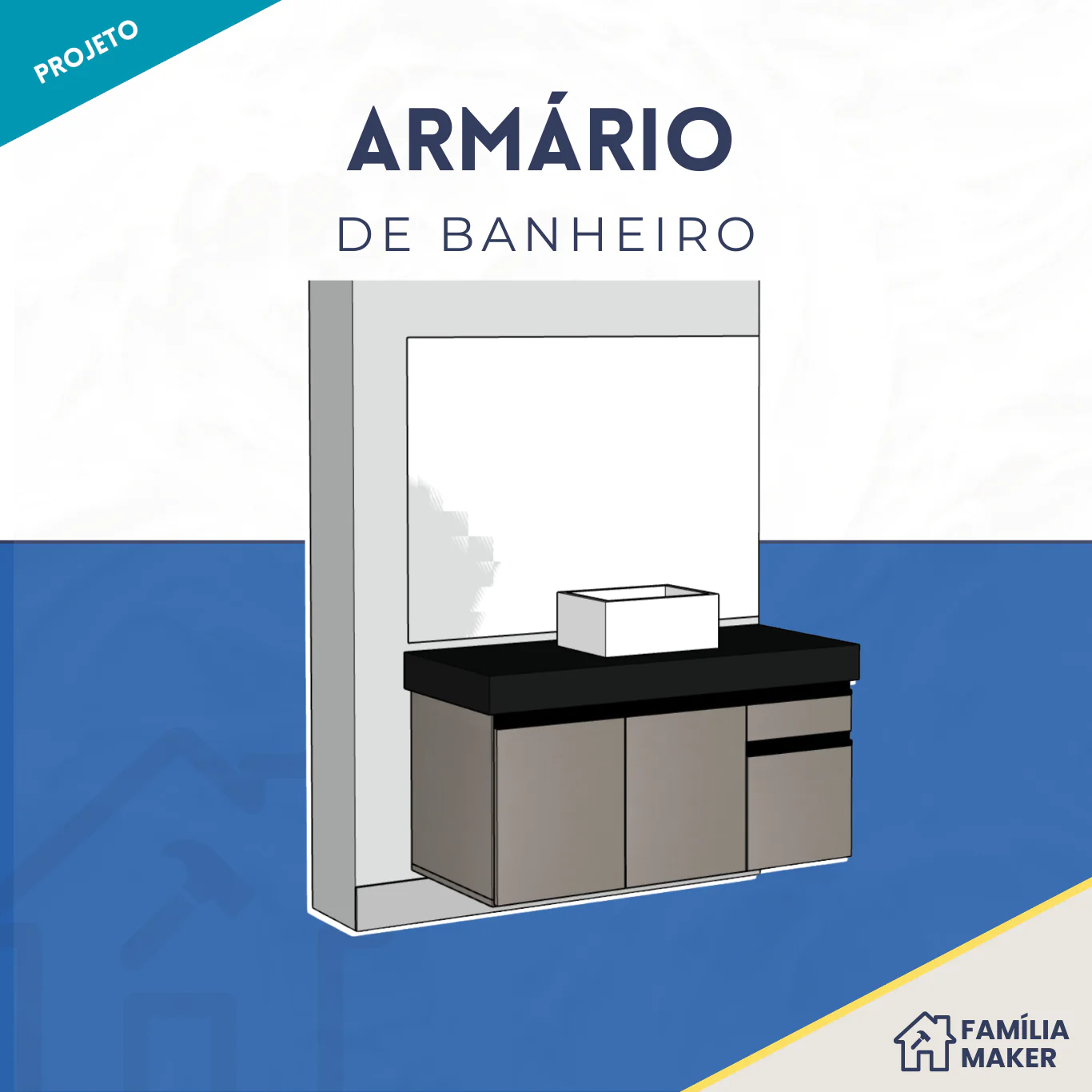 Projeto armario de banheiro feito no SketchUp